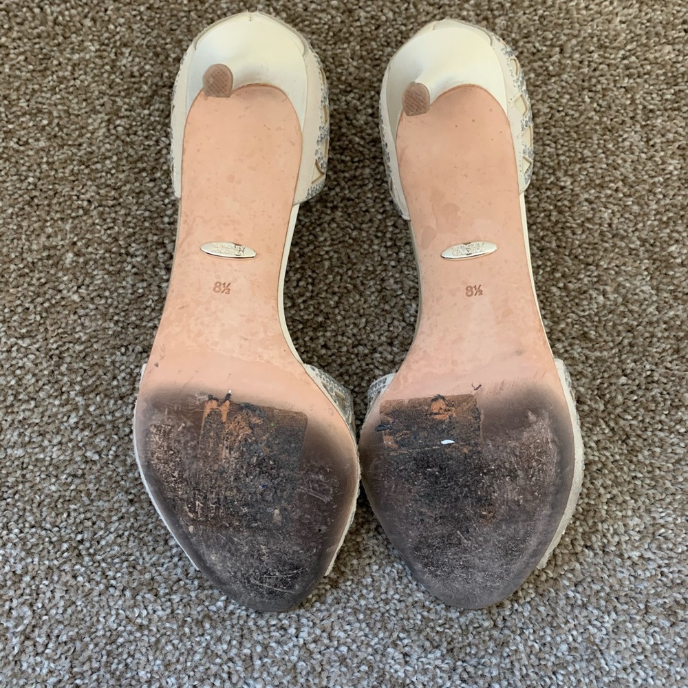 Badgley Mischka Silver and Cream Heels - Picture 11 of 14